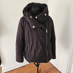 Zara Basic Black Puffer Jacket Women's L